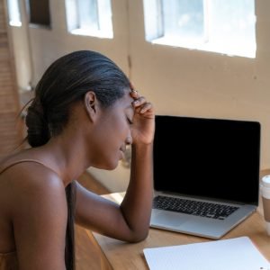 woman stressed out over work